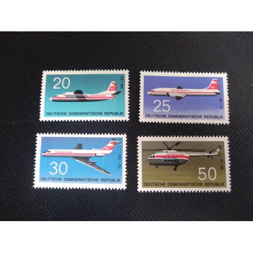 Timbre Allemagne / Rda Yt 1217 A 1220 Séries: Aviation 1969 ( 080306 )