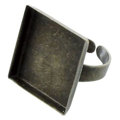 Bague Carree Creuse 20x20 Mm Bronze