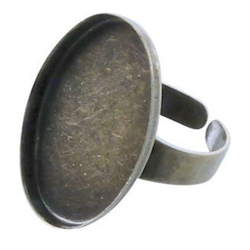 Bague Ovale Creuse 18x25 Mm Bronze