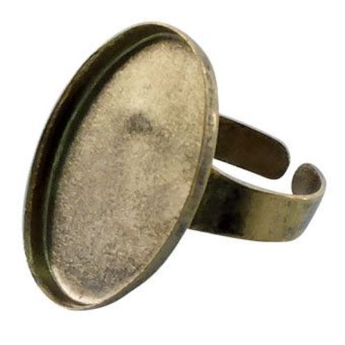 Bague Ovale Creuse 18x25 Mm Vieil Or