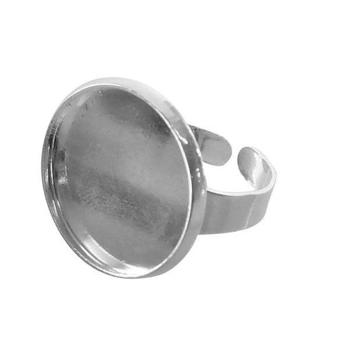 Bague Ronde Creuse 20 Mm Dia Coloris Argent