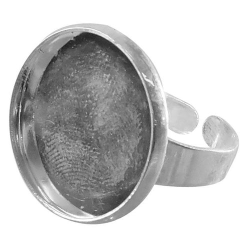 Bague Ronde Creuse 20 Mm Dia Vieil Argent