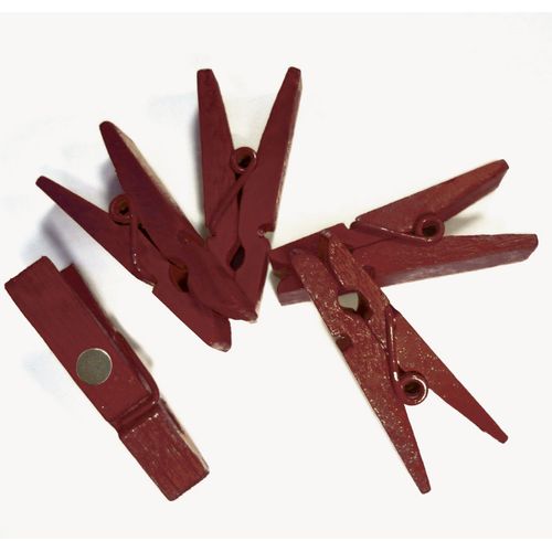 8 Pinces A Linge Bois Magnet Bordeau 35