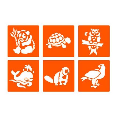 Lot 6 Pochoirs Animaux Proteges