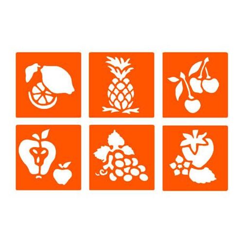 Lot 6 Pochoirs Les Fruits
