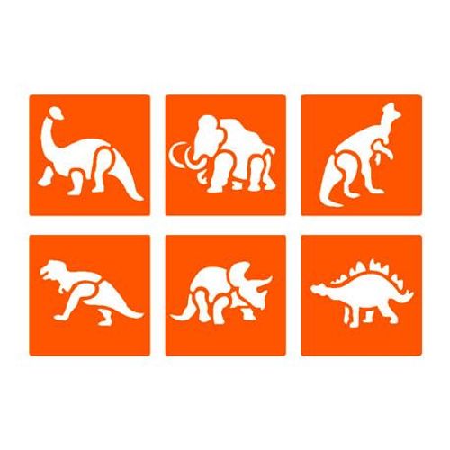 Lot 6 Pochoirs Animaux Prehistoriques