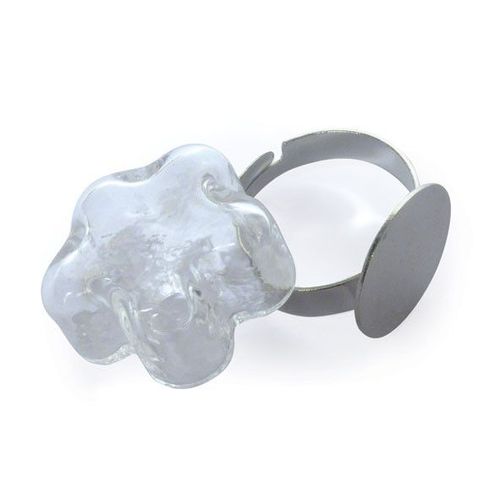 Bague Globe Fleur 20 Mm Argent