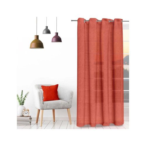 Voile Oeillets Jacquard 135x250 Cm Velvet Terracotta, Par Soleil D'ocre