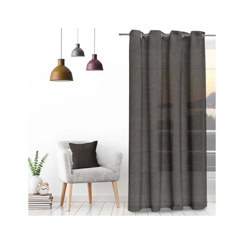 Voile Oeillets Jacquard 135x250 Cm Velvet Anthracite, Par Soleil D'ocre