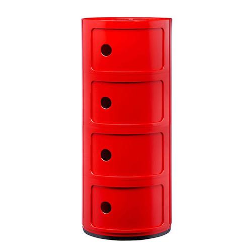 Kartell Table De Chevet Componibili À Quatre Éléments (Rouge - Abs)