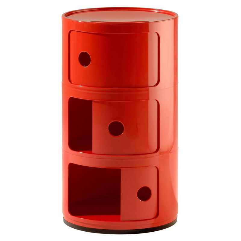 Kartell Table De Chevet Componibili À Trois Éléments (Rouge - Abs)