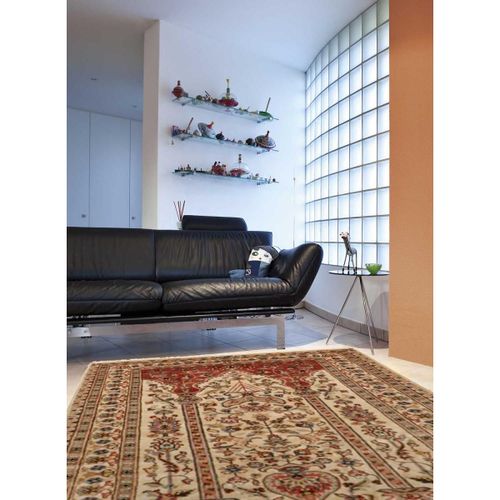 Authentique Tapis D'orient 125x180 Fait Main En Soie Beige Jihangir 55