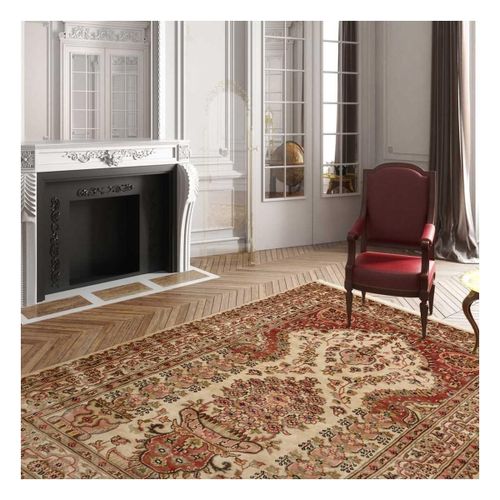 Authentique Tapis D'orient 125x175 Fait Main En Soie Beige Jihangir 52