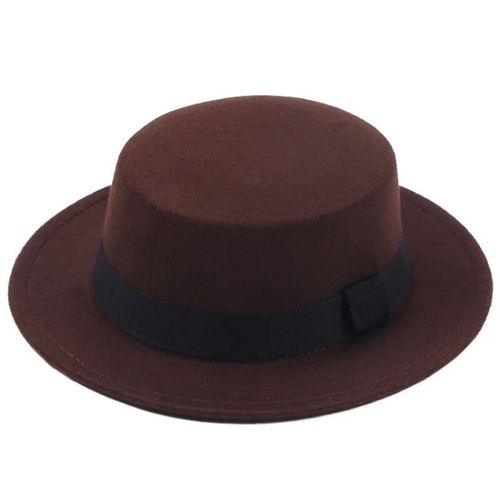Fedoras En Feutre Pour Enfants,Classique,Solide,Document,Mélange De Laine Artificielle,Casquette De Jazz,Large Bord,Simple,Église,Derby,Chapeau Plat,2021