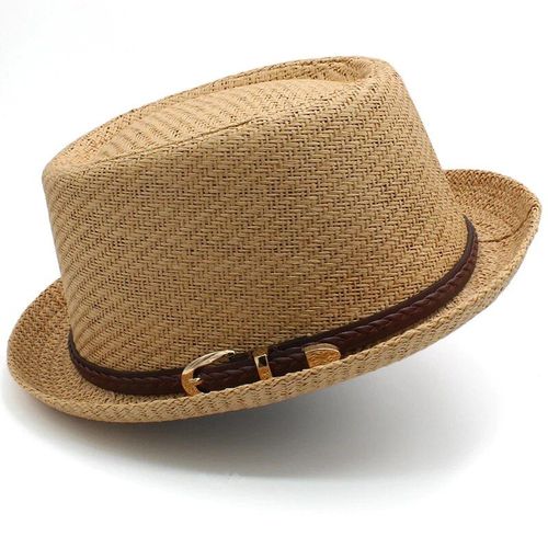 Chapeau De Paille Classique Pour Hommes Et Femmes,Fedora,Chapeau De Soleil,Casquettes Trilby,Canotier D'été,Plage,Voyage En Plein Air,Fête,Taille Us 7 1/4 Uk L