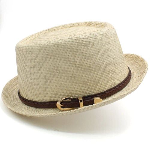 Chapeau De Paille Classique Pour Hommes Et Femmes,Fedora,Chapeau De Soleil,Casquettes Trilby,Canotier D'été,Plage,Voyage En Plein Air,Fête,Taille Us 7 1/4 Uk L