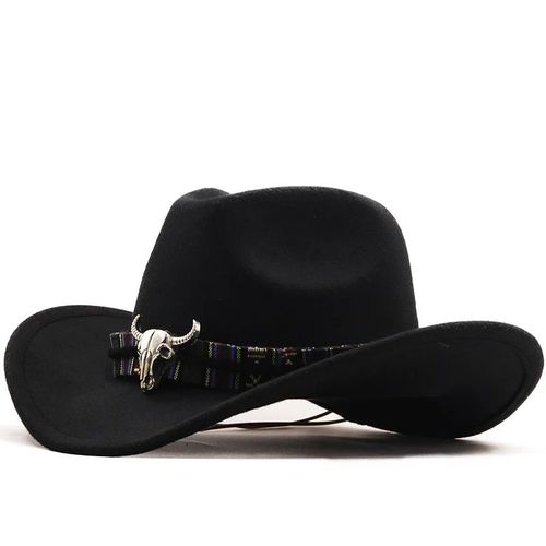 Chapeau De Cowboy Occidental Vintage Pour Hommes,Casquette De Jazz À Large Bord Avec Ceinture En Cuir,Casquette Sombrero,Quatre Saisons