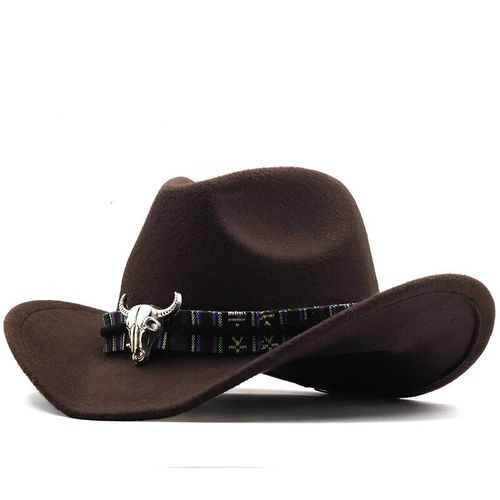 Chapeau De Cowboy Occidental Vintage Pour Hommes,Casquette De Jazz À Large Bord Avec Ceinture En Cuir,Casquette Sombrero,Quatre Saisons