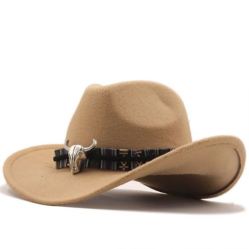 Chapeau De Cowboy Occidental Vintage Pour Hommes,Casquette De Jazz À Large Bord Avec Ceinture En Cuir,Casquette Sombrero,Quatre Saisons