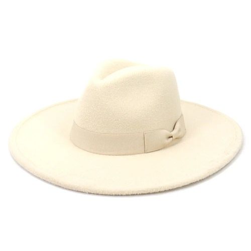 Chapeaux À Large Bord Pour Femmes,2021 Hiver Automne Dames Élégant Rétro Feutre Chapeau Fedora Robe De Mariage Église Chapeau Formel