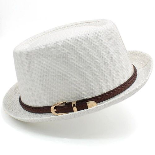Chapeau De Paille Classique Pour Hommes Et Femmes,Fedora,Chapeau De Soleil,Casquettes Trilby,Canotier D'été,Plage,Voyage En Plein Air,Fête,Taille Us 7 1/4 Uk L