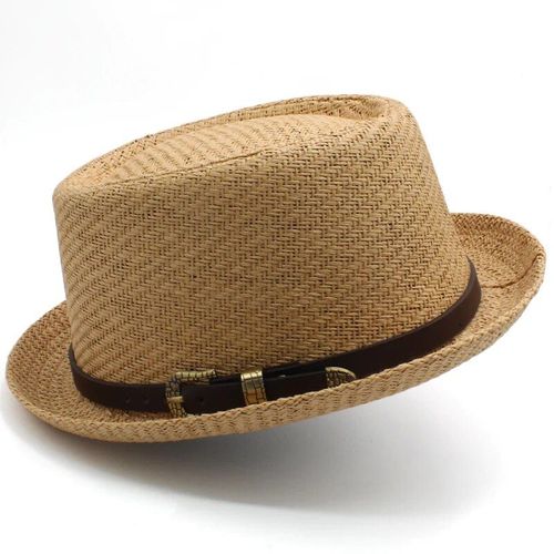 Chapeau De Paille Classique Pour Hommes Et Femmes,Fedora,Chapeau De Soleil,Casquettes Trilby,Canotier D'été,Plage,Voyage En Plein Air,Fête,Taille Us 7 1/4 Uk L