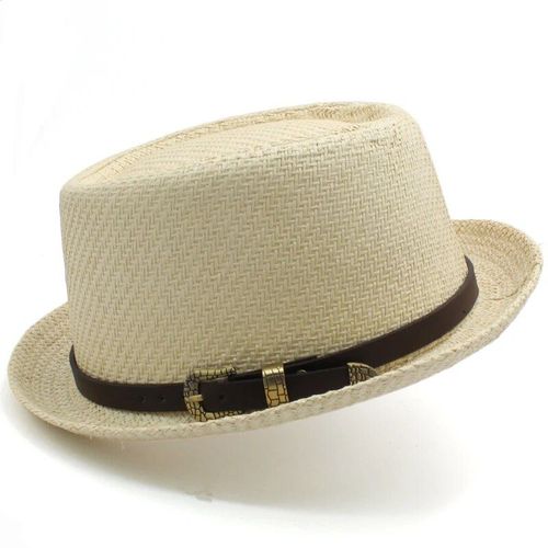 Chapeau De Paille Classique Pour Hommes Et Femmes,Fedora,Chapeau De Soleil,Casquettes Trilby,Canotier D'été,Plage,Voyage En Plein Air,Fête,Taille Us 7 1/4 Uk L