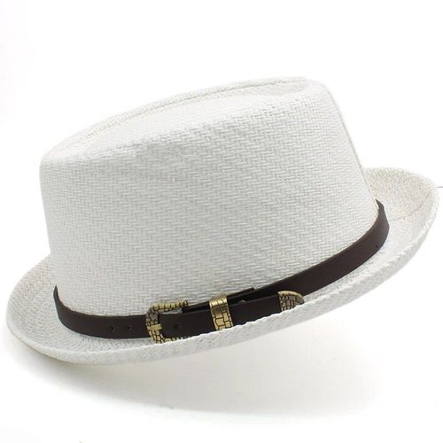 Chapeau De Paille Classique Pour Hommes Et Femmes,Fedora,Chapeau De Soleil,Casquettes Trilby,Canotier D'été,Plage,Voyage En Plein Air,Fête,Taille Us 7 1/4 Uk L