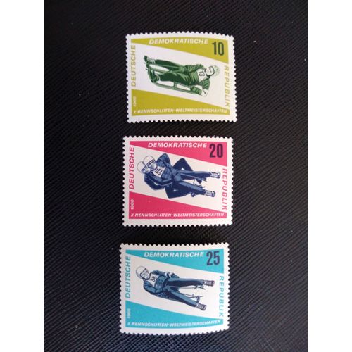 Timbre Allemagne / Rda Yt 853 A 855 Séries: Jeux De Rennrodel 1966 ( 090306 )