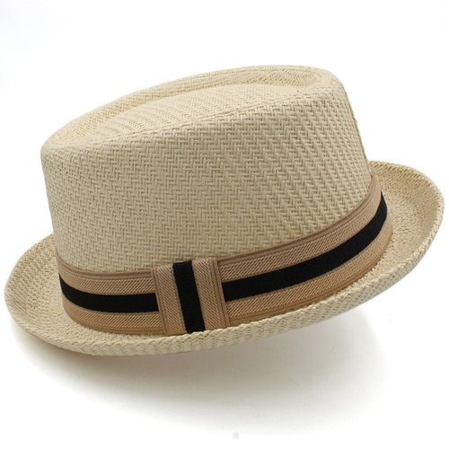 Chapeau De Paille Classique Pour Hommes Et Femmes,Fedora,Chapeau De Soleil,Casquettes Trilby,Canotier D'été,Plage,Voyage En Plein Air,Fête,Taille Us 7 1/4 Uk L