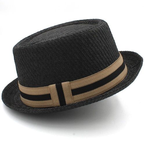 Chapeau De Paille Classique Pour Hommes Et Femmes,Fedora,Chapeau De Soleil,Casquettes Trilby,Canotier D'été,Plage,Voyage En Plein Air,Fête,Taille Us 7 1/4 Uk L