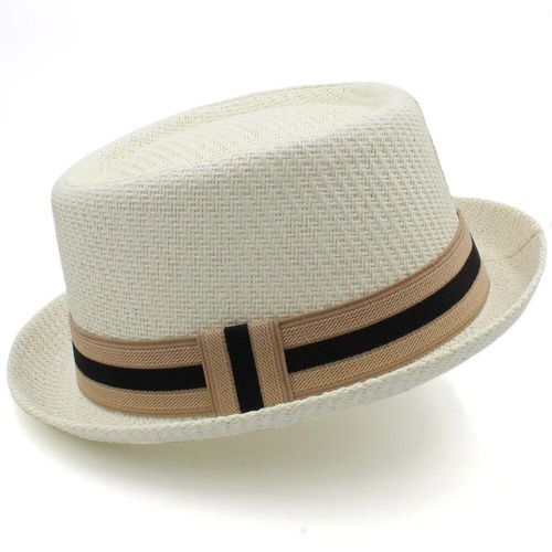 Chapeau De Paille Classique Pour Hommes Et Femmes,Fedora,Chapeau De Soleil,Casquettes Trilby,Canotier D'été,Plage,Voyage En Plein Air,Fête,Taille Us 7 1/4 Uk L