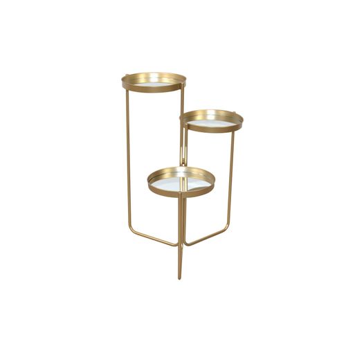 Jardinières Porte-Fleurs Moderne Avec Un Cadre En Acier Tubulaire 3 Niveaux Couleur Doré 05_0000182