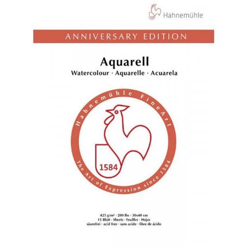 Bloc Aquarelle Édition Anniversaire 425g/M2 15feuilles 30x40cm - Hahnemühle