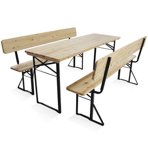 Set Brasserie Avec Table 180 Cm Et Bancs Avec Dossier
