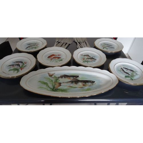 Service À Poisson En Porcelaine