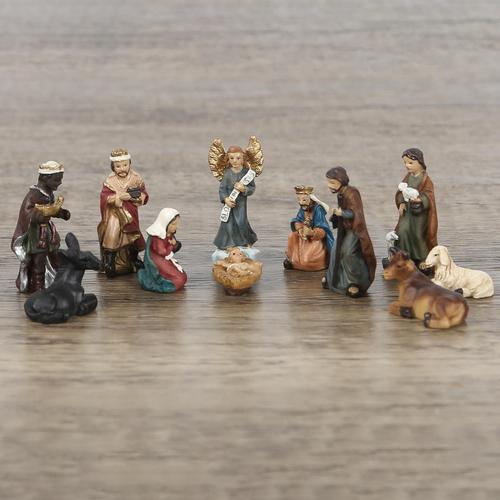 Nativité Figurine Naissance de Jésus Ensemble Religieux Étagère