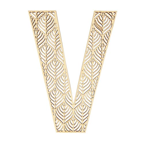 Lettre V En Bois Alphabet Géant Ajouré 24 Cm