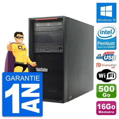 PC Tour Lenovo ThinkStation P300 G3220 RAM 16Go Disque Dur 500Go Windows 10 Wifi