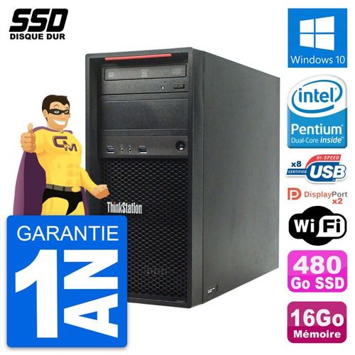 PC Tour Lenovo ThinkStation P300 Intel G3220 RAM 16Go SSD 480Go Windows 10 Wifi