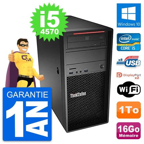 PC Tour Lenovo ThinkStation P300 i5-4570 RAM 16Go Disque Dur 1To Windows 10 Wifi