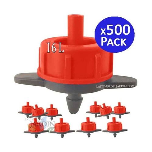500 x Goutteur autorégulant 16 l/h, Goutteurs d'arrosage en ligne système micro, Goutteur pour arrosage agriole et jardinage