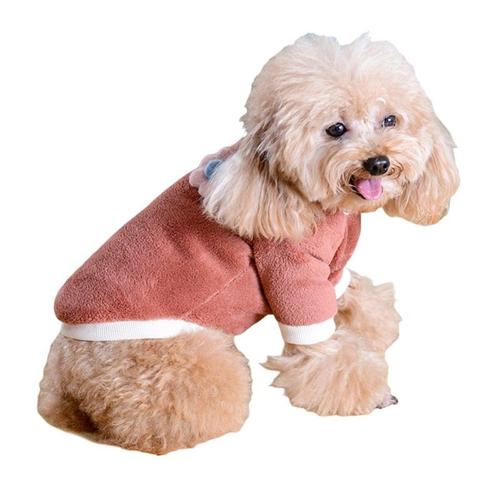 Sweat à capuche doux pour chien polaire vêtements pour chien mignon chiot  chaton manteaux pour animaux de compagnie pour petits chiens moyens chats  veste d'hiver chaude vêtements p - Type Marron-XL