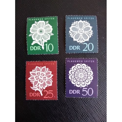 Timbre Allemagne / Rda Yt 876 A 879 Séries: Pointe Plauener 1966 ( 090306 )