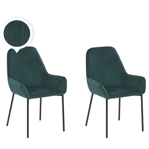 Chaise De Salle À Manger Set De 2 Vert Foncé Loverna