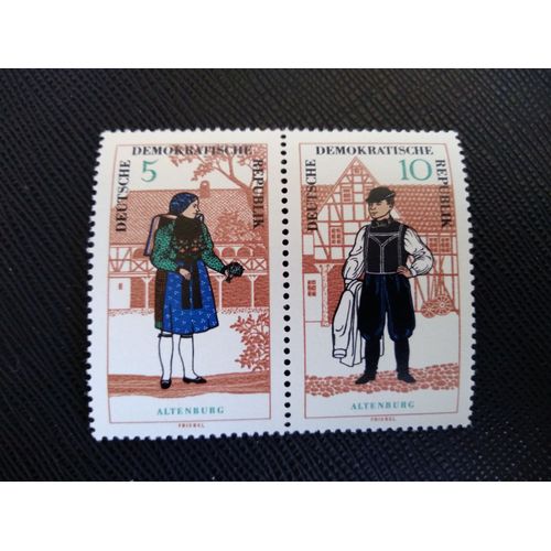 Timbre Allemagne / Rda Yt 912 - 913 Costumes Altenburg 1966 ( 090306 )
