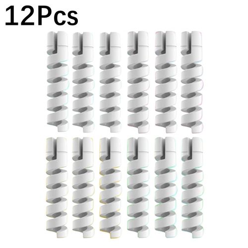 Protecteur De Câble De Données Universel En Silicone,Enrouleur En Spirale,Fil De Chargeur Usb Pour Iphone,6,12 Pièces - Type 12pcs Grey