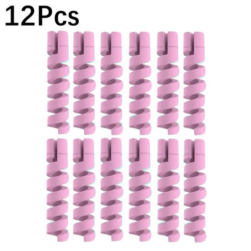 Protecteur De Câble De Données Universel En Silicone,Enrouleur En Spirale,Fil De Chargeur Usb Pour Iphone,6,12 Pièces - Type 12pcs Pink