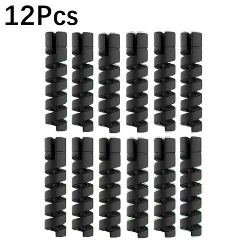 Protecteur De Câble De Données Universel En Silicone,Enrouleur En Spirale,Fil De Chargeur Usb Pour Iphone,6,12 Pièces - Type 12pcs Black