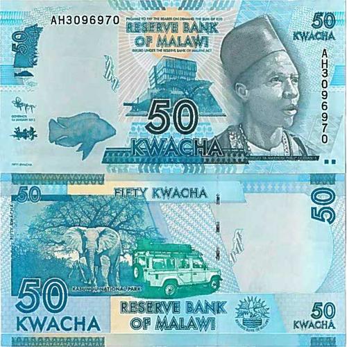 Billet De Banque Collection Malawi - Pk N° 64 - 50 Kwacha